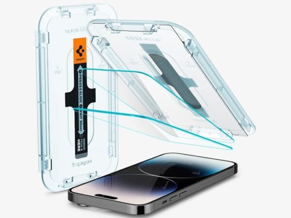 Spigen EZ Fit GLAS.tR Tempered Glass Screen Protector for iPhone 14 Pro (2 Pack)